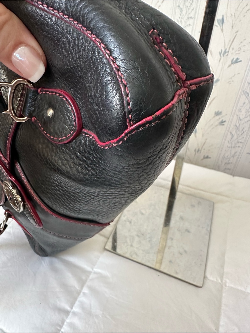 Cole Haan Navy Leather Shoulder Bag - Picture 8 of 16